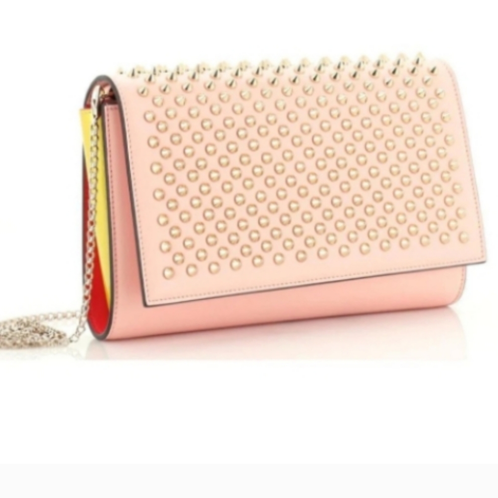 Christian Louboution Pink Studded Paloma Crossbody Like New